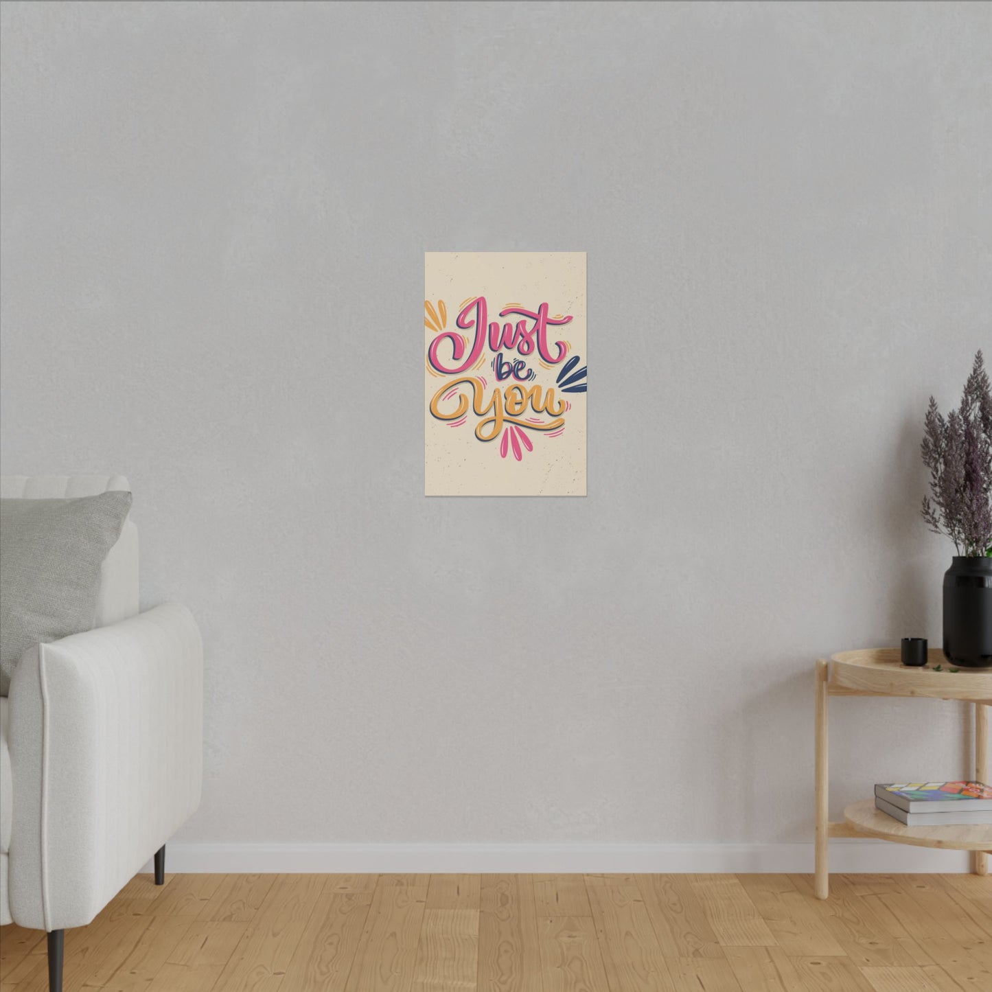 "Just Be You Inspirational Wall Art on premium canvas, acrylic, and metal – front view"