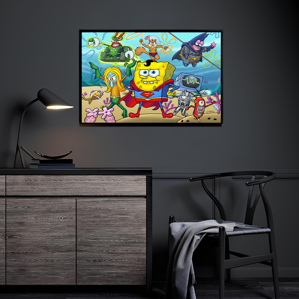 SpongeBob and the Justice League Under the Sea Wall Art