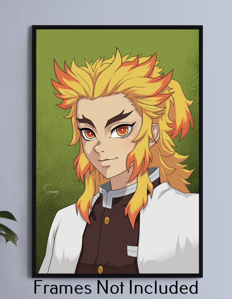 Flame Hashira Wall Art