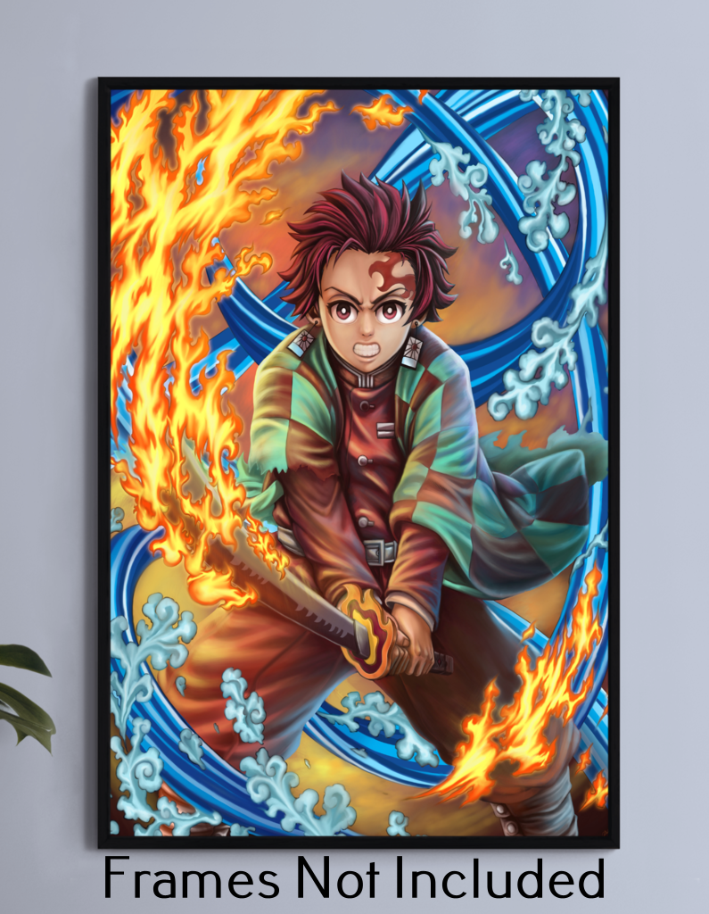 Flame and Water Tanjiro Wall Art