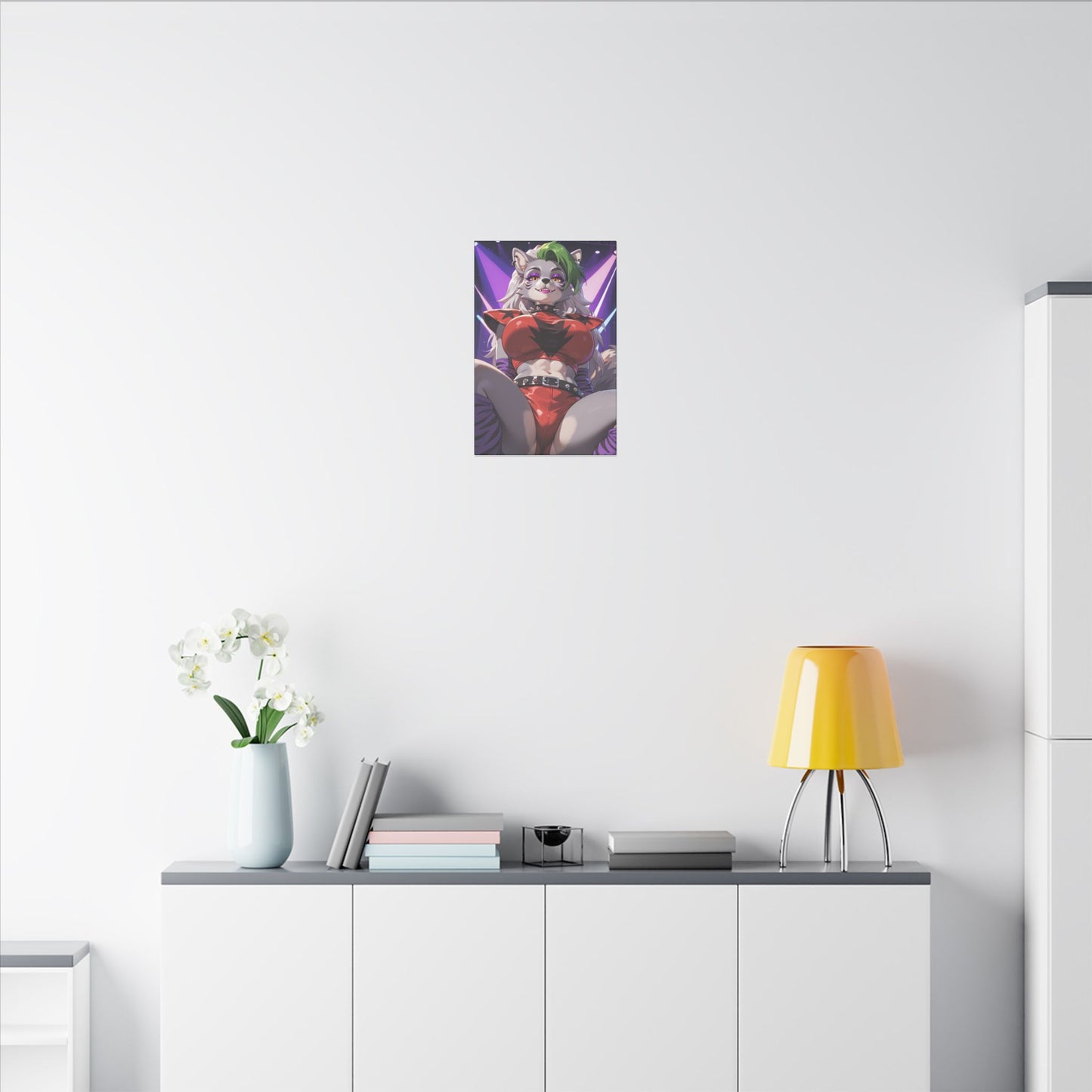Sexy Roxanne Wolf Wall Art on premium canvas, acrylic, and metal – front view featuring Roxanne Wolf from Five Nights at Freddy’s