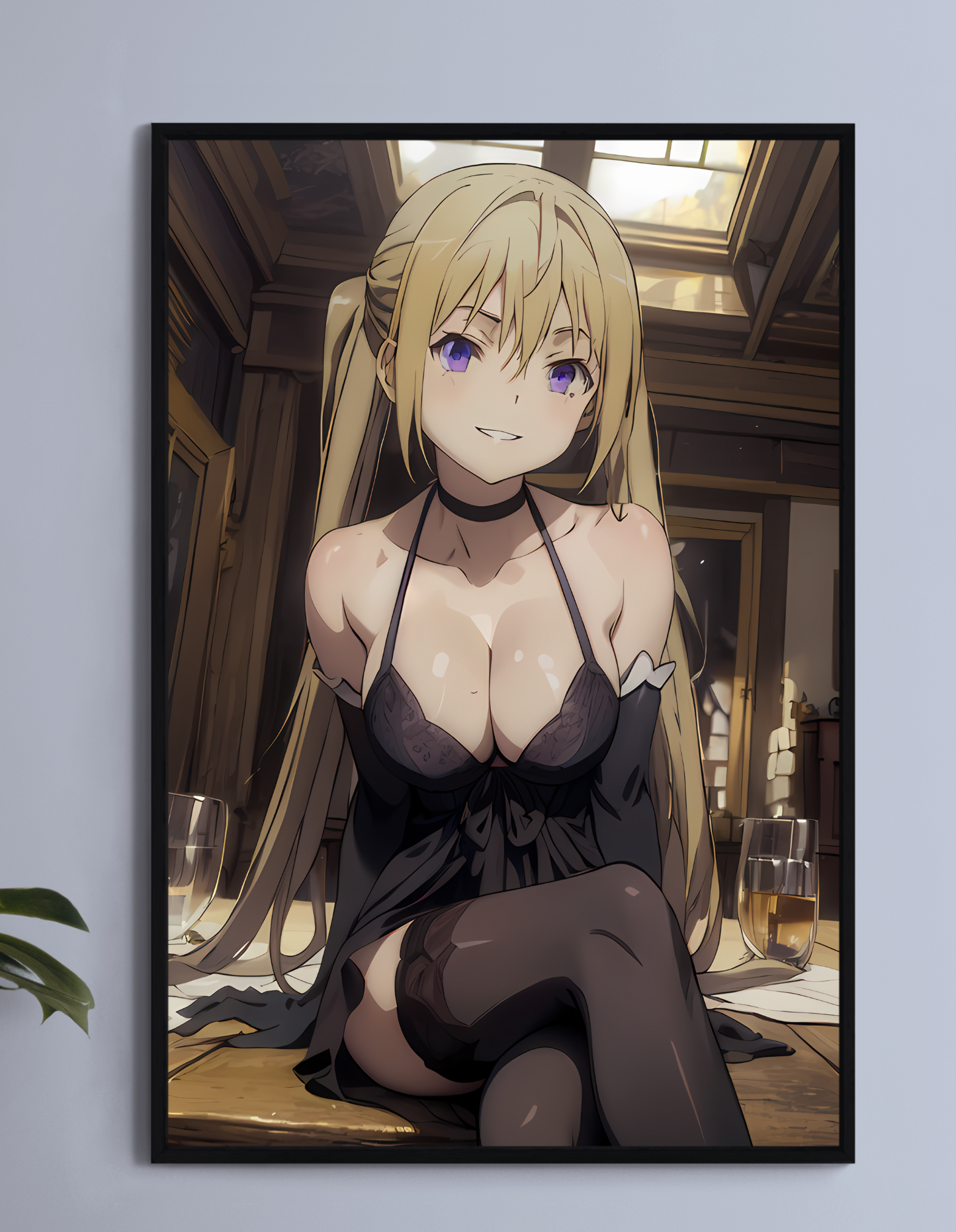 Lieselotte Sherlock Trinity Seven Wall Art on canvas, acrylic, and metal – front view featuring a detailed anime portrait of Lieselotte in her signature attire.