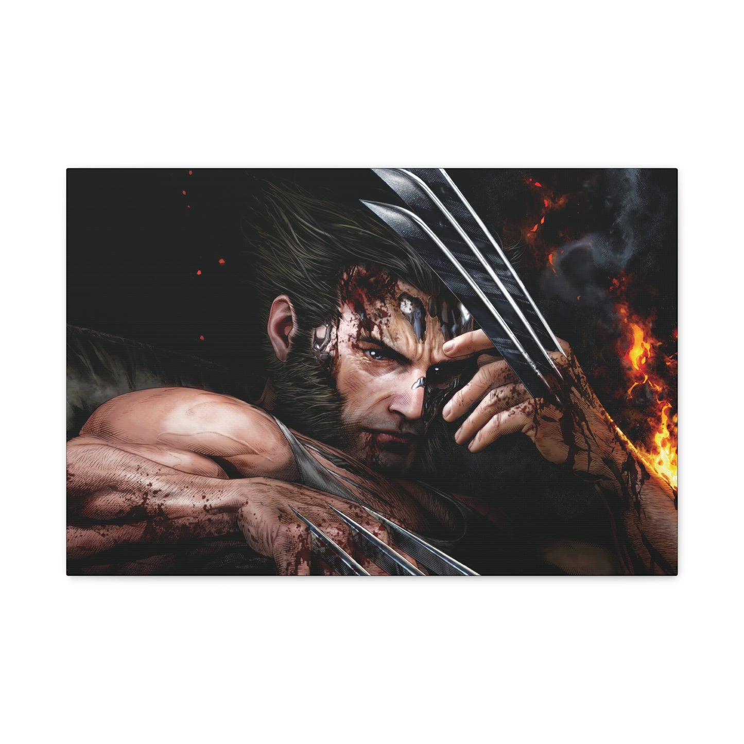 Unleash the rage of Adamantium Fury, a powerful Wolverine with claws out wall print. Available on canvas, acrylic & metal. Shop now at STG Collection!
