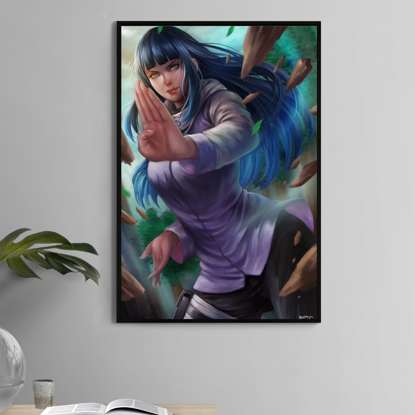 11x17 poster print of Hinata Hyuga in fighting pose from Naruto