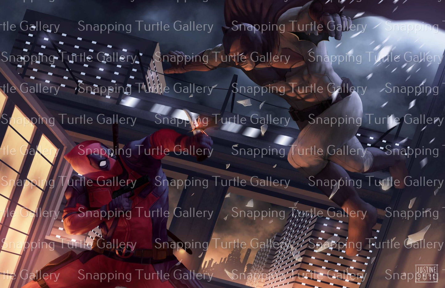 Deadpool battles The Dark Knight