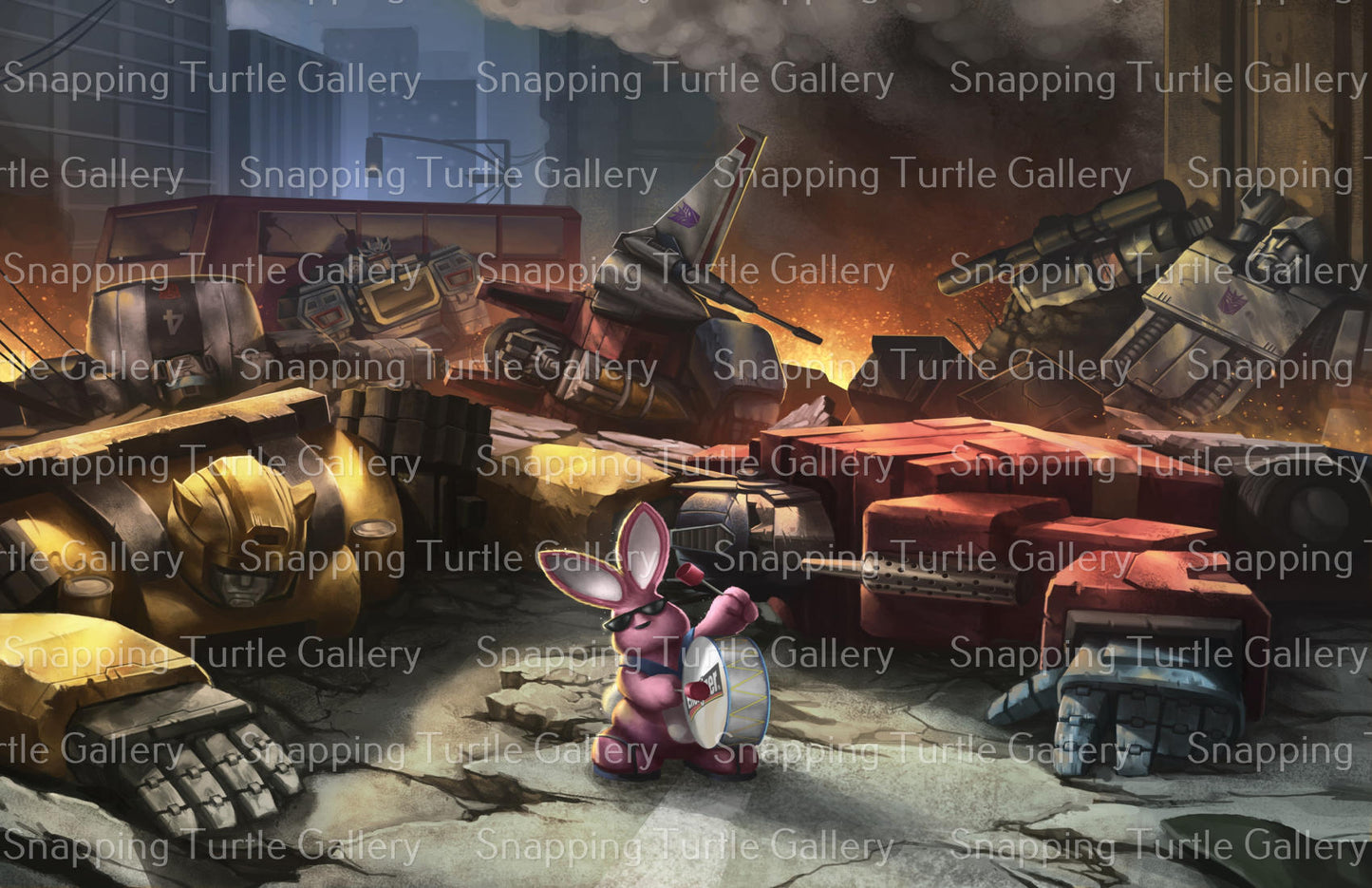 Energizer bunny Keeps Going and Going and Going Wall Art