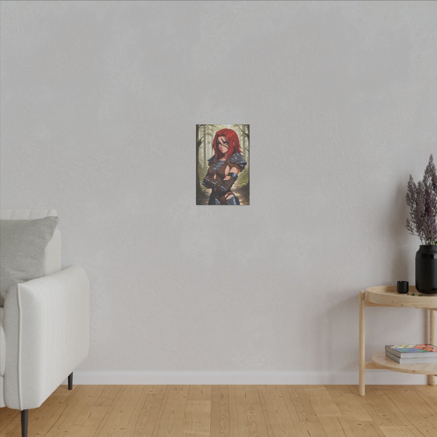 Aela the Huntress Viking Wall Art on premium canvas, acrylic, and metal – front view featuring Aela from Skyrim