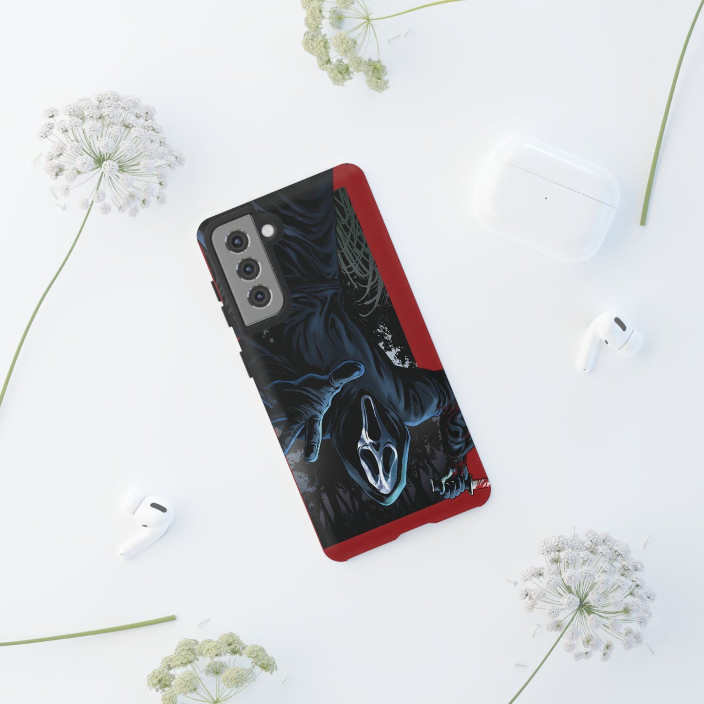 Scream Phone Case, Halloween, Tough Phone Cover Iphone 15 Pro Max, 14 Plus, 13, 12, 11 & Samsung S24, S23, Pixel 8 Pro, Horror Case