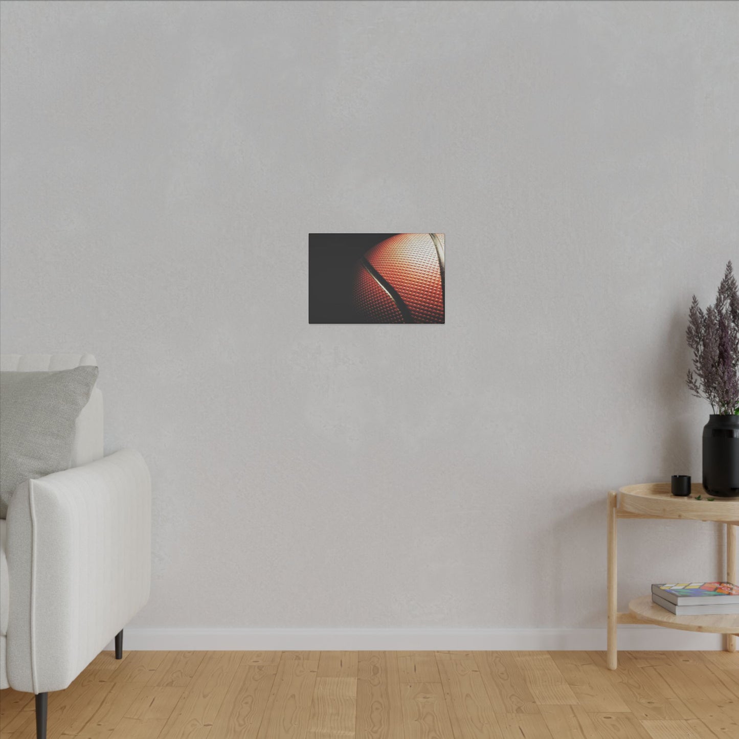 "Basketball Art Print on premium canvas, acrylic, and metal – front view showcasing dynamic sports imagery"