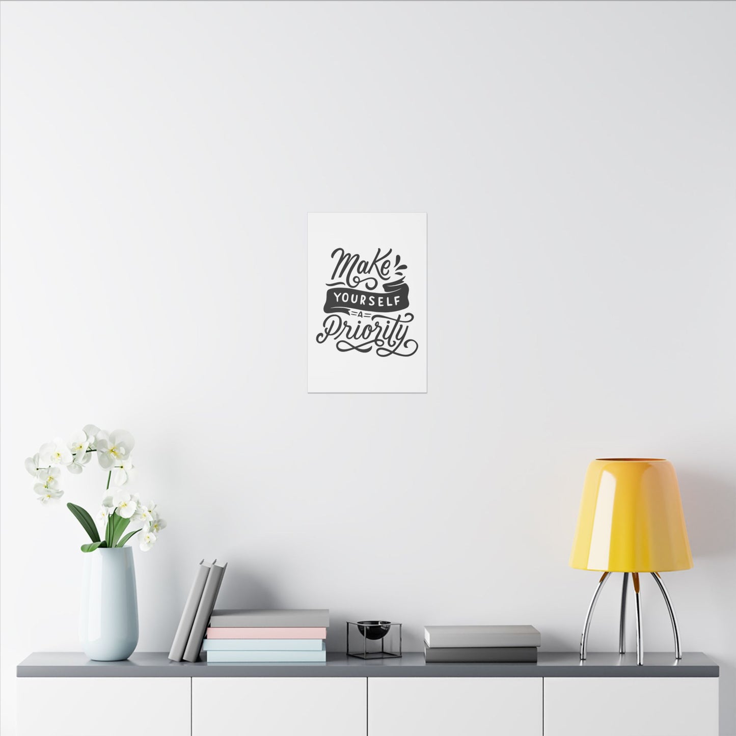 "Make Your Life a Priority Inspirational Wall Art on premium canvas, acrylic, and metal – front view"