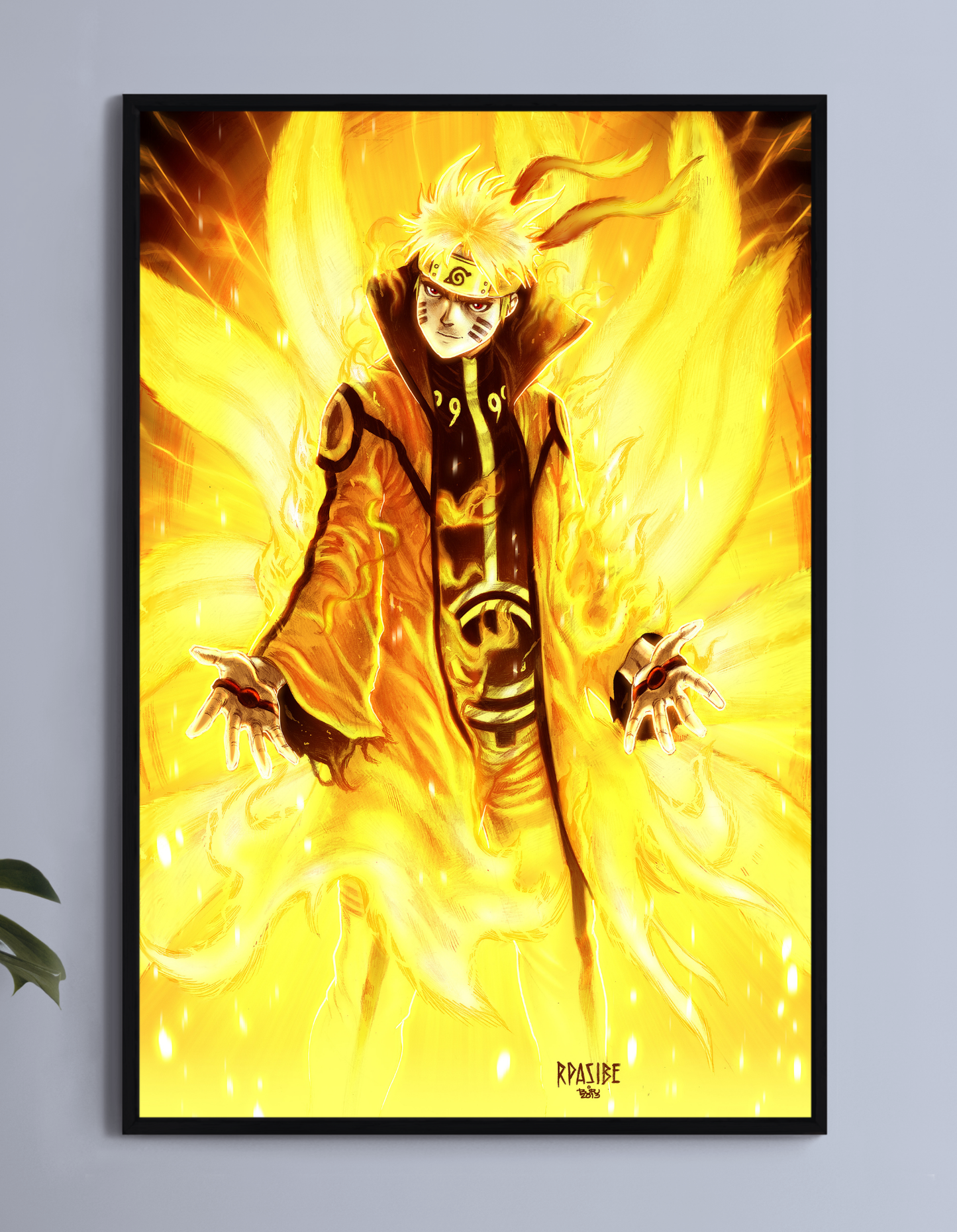 Naruto Hokage Nine Tails Fox Wall Art