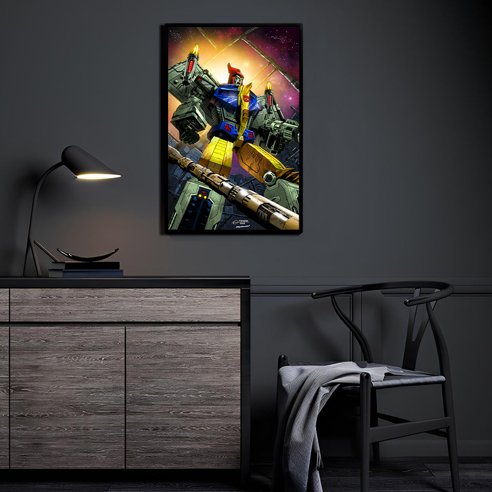 Swoop Dinobot comic scene – 24x36 Transformers canvas print by Vigonte