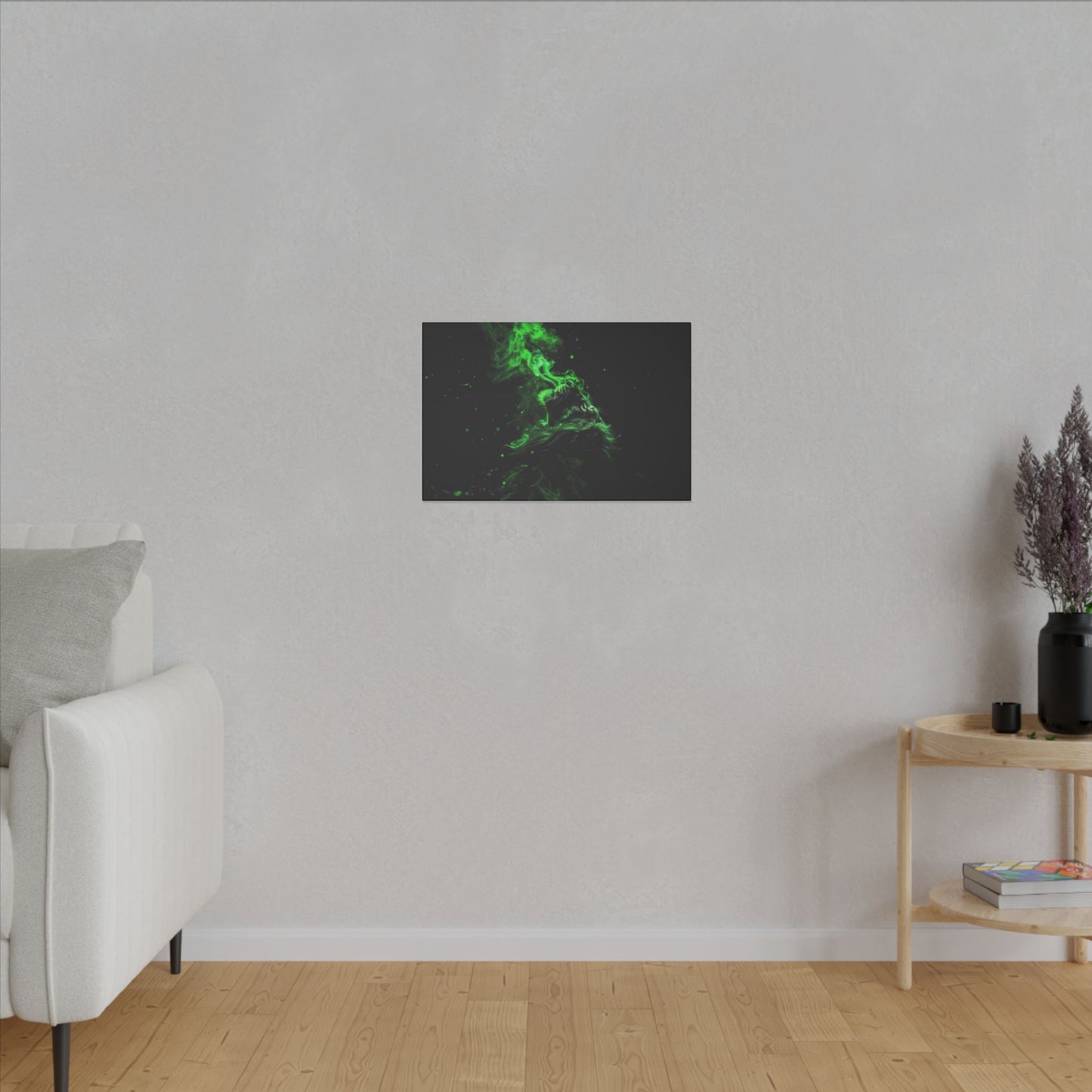"Lion Breathing Smoke Wall Art on premium canvas, acrylic, and metal – front view"