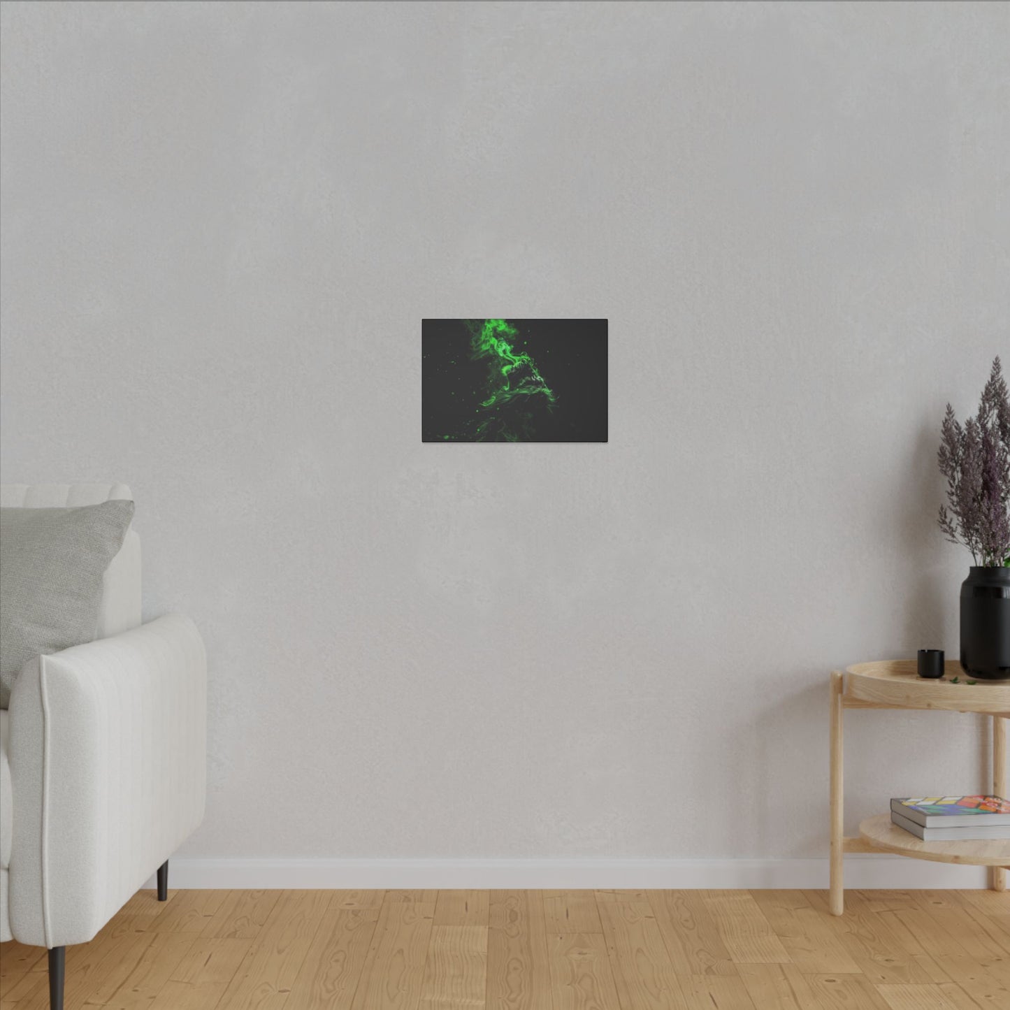 "Lion Breathing Smoke Wall Art on premium canvas, acrylic, and metal – front view"