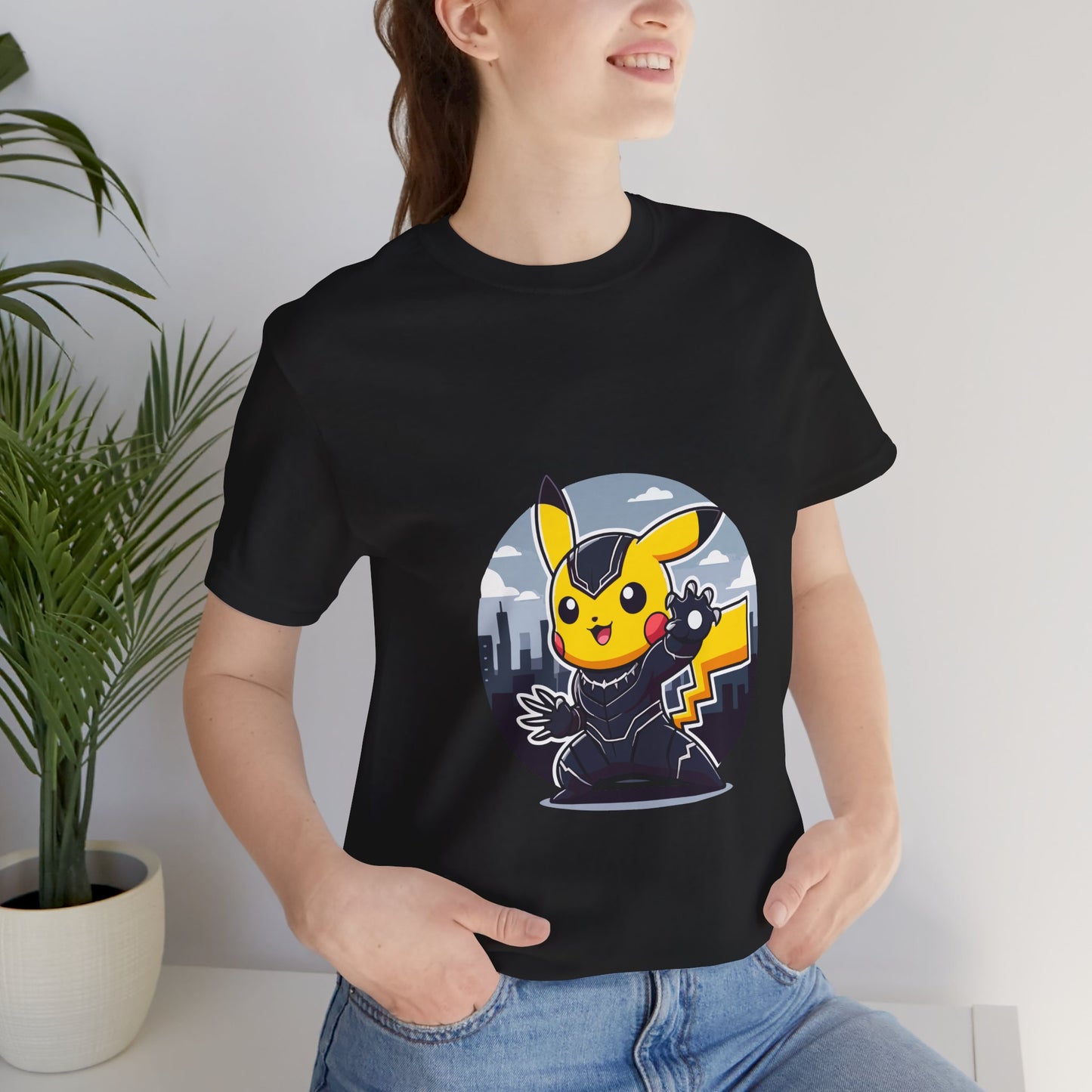 Anime Mockup T-Shirt Black Pika Panther