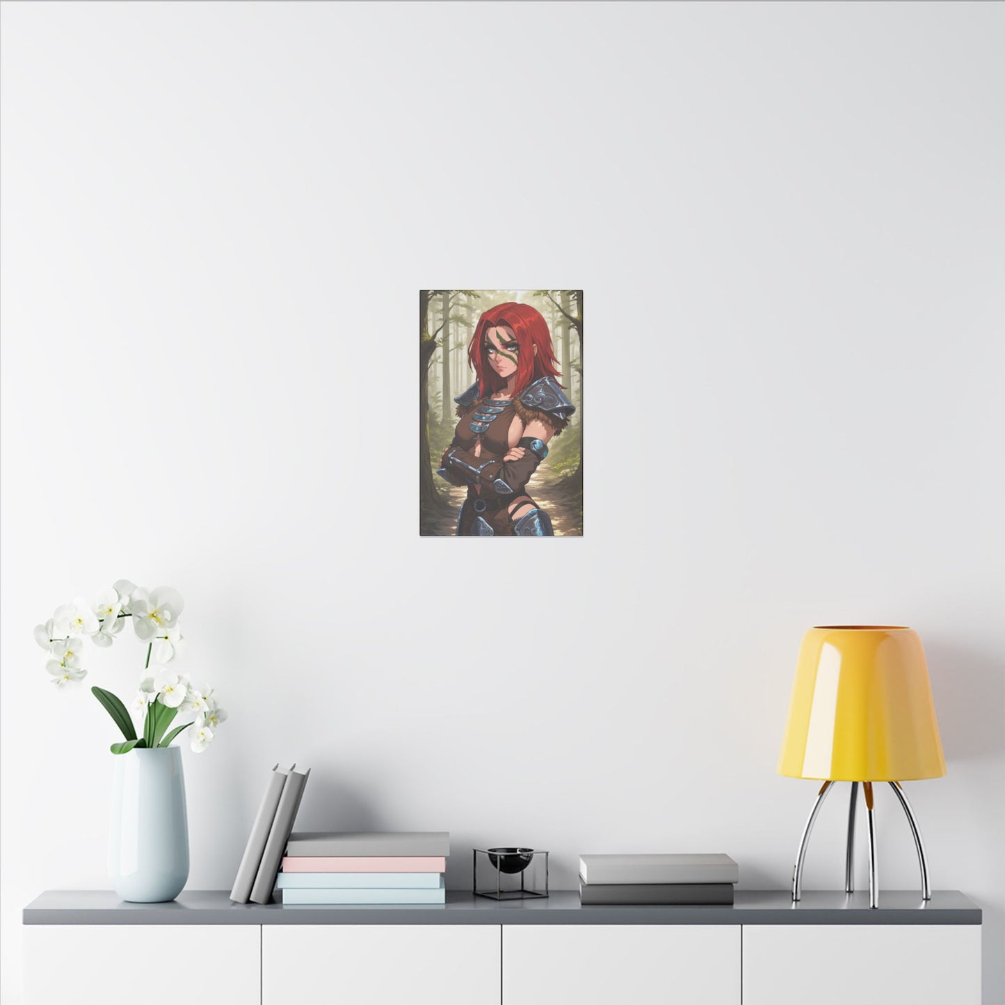 Aela the Huntress Viking Wall Art on premium canvas, acrylic, and metal – front view featuring Aela from Skyrim