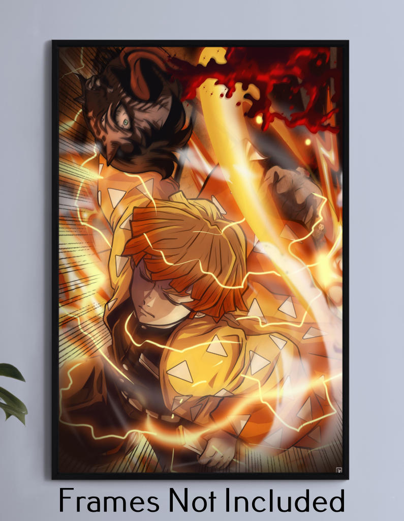 Zenitsu Vs Monster fight Wall Art