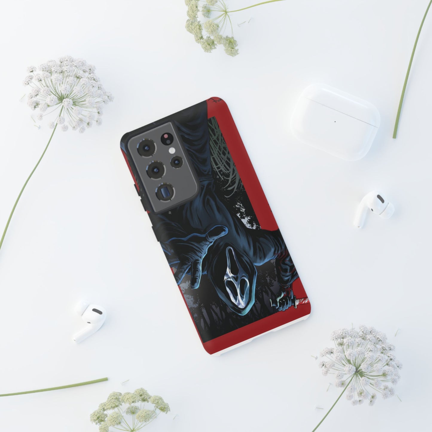 Scream Phone Case, Halloween, Tough Phone Cover Iphone 15 Pro Max, 14 Plus, 13, 12, 11 & Samsung S24, S23, Pixel 8 Pro, Horror Case