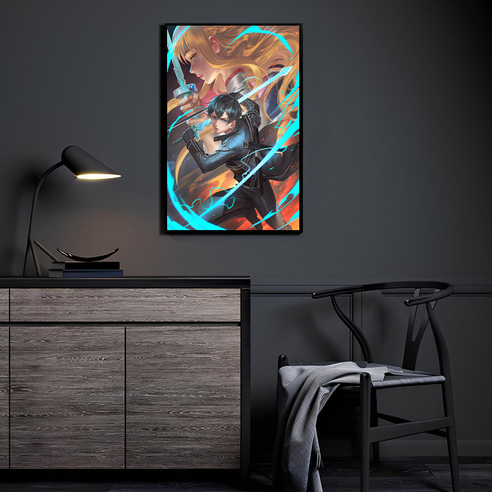 Kazuto X Asuna Sword art online Wall Art