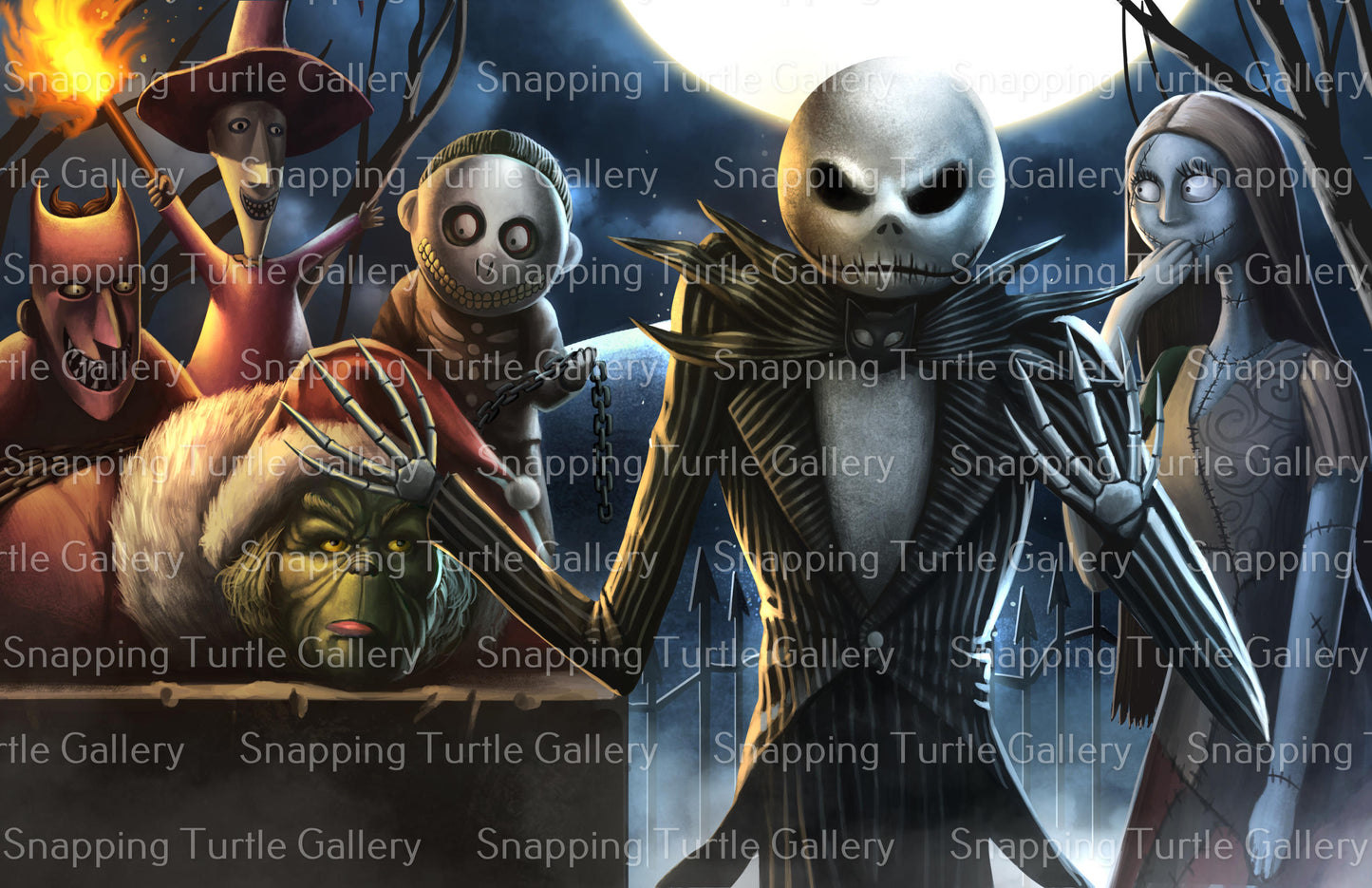 Jack Skellington and The Grinch - Nightmare Before Christmas - Snapping Turtle Gallery