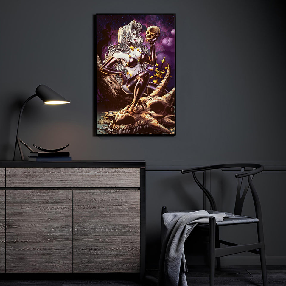 Lady Death with Skull Wall Art