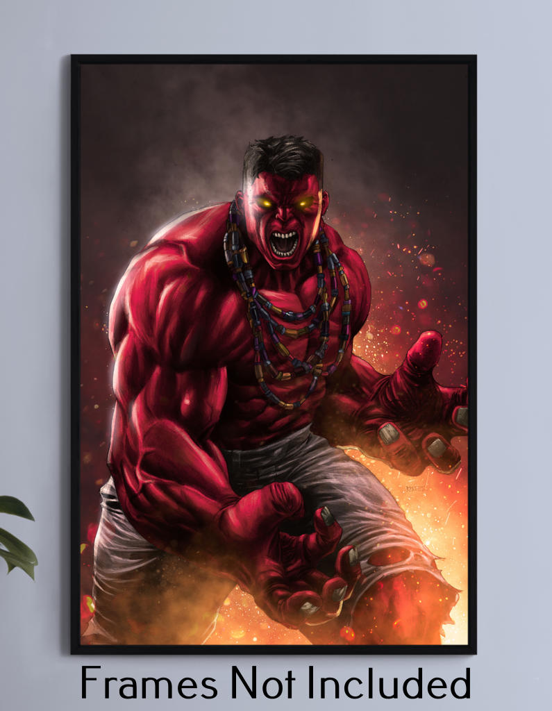 Red Ragnarok Hulk Wall Art