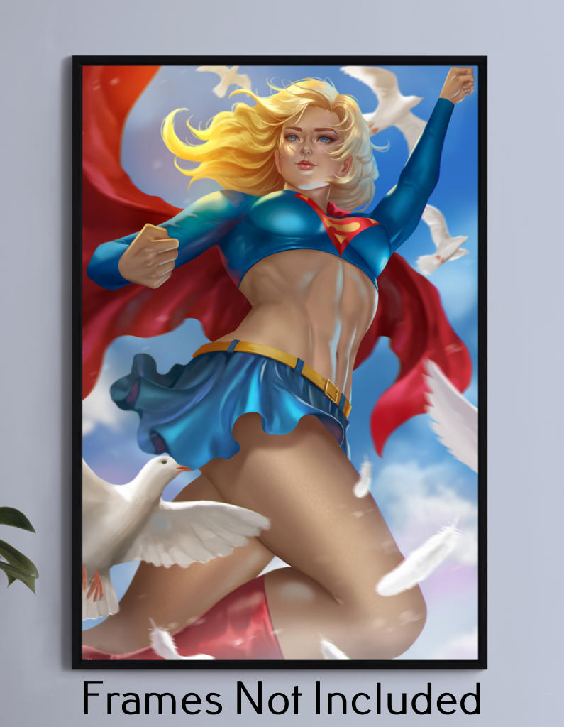 Supergirl in the sky Wall Art