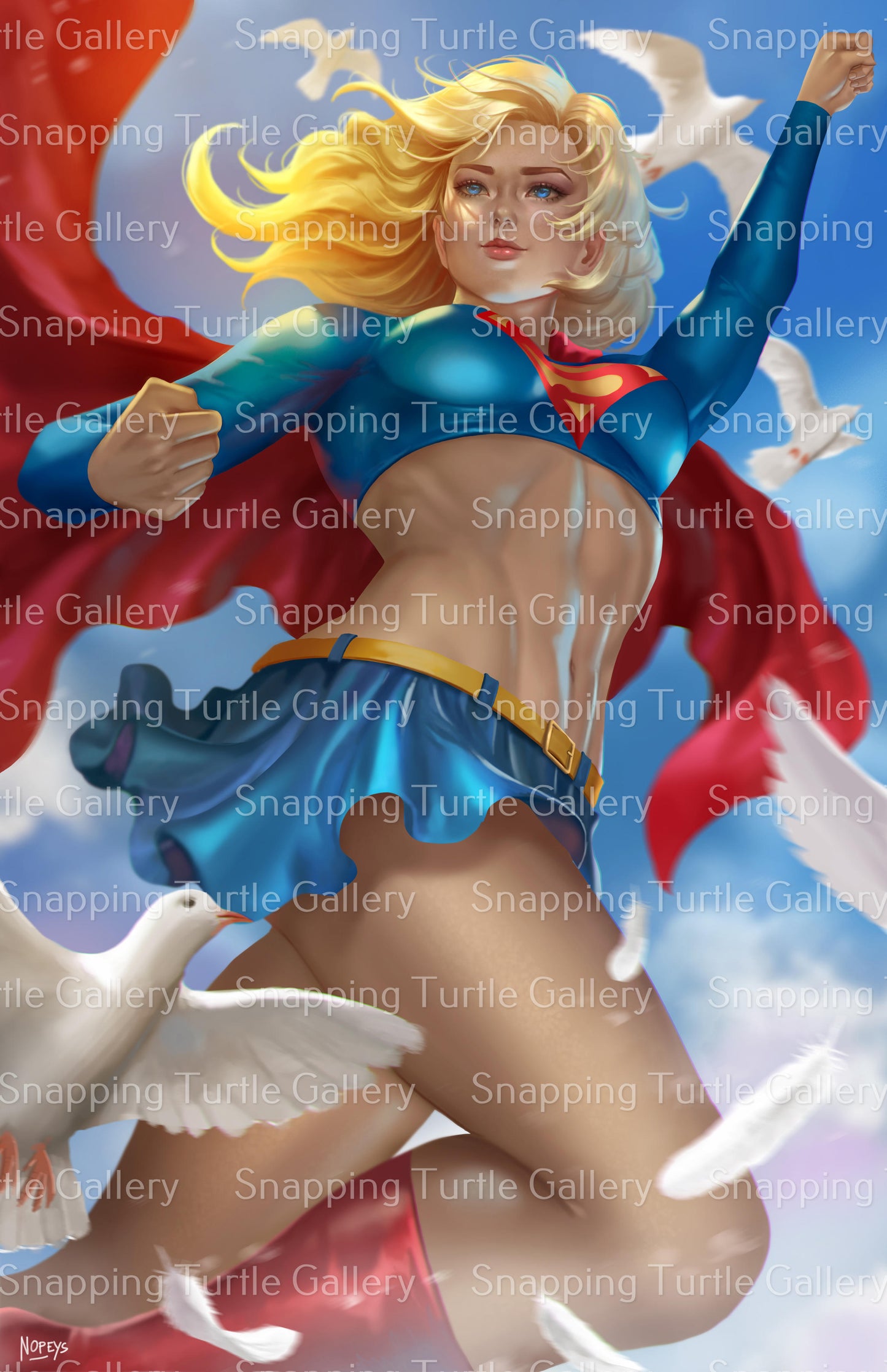 Supergirl in the sky Wall Art