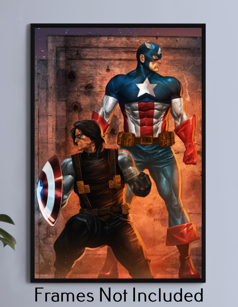 Winter Soldier and Captain America Wall Art