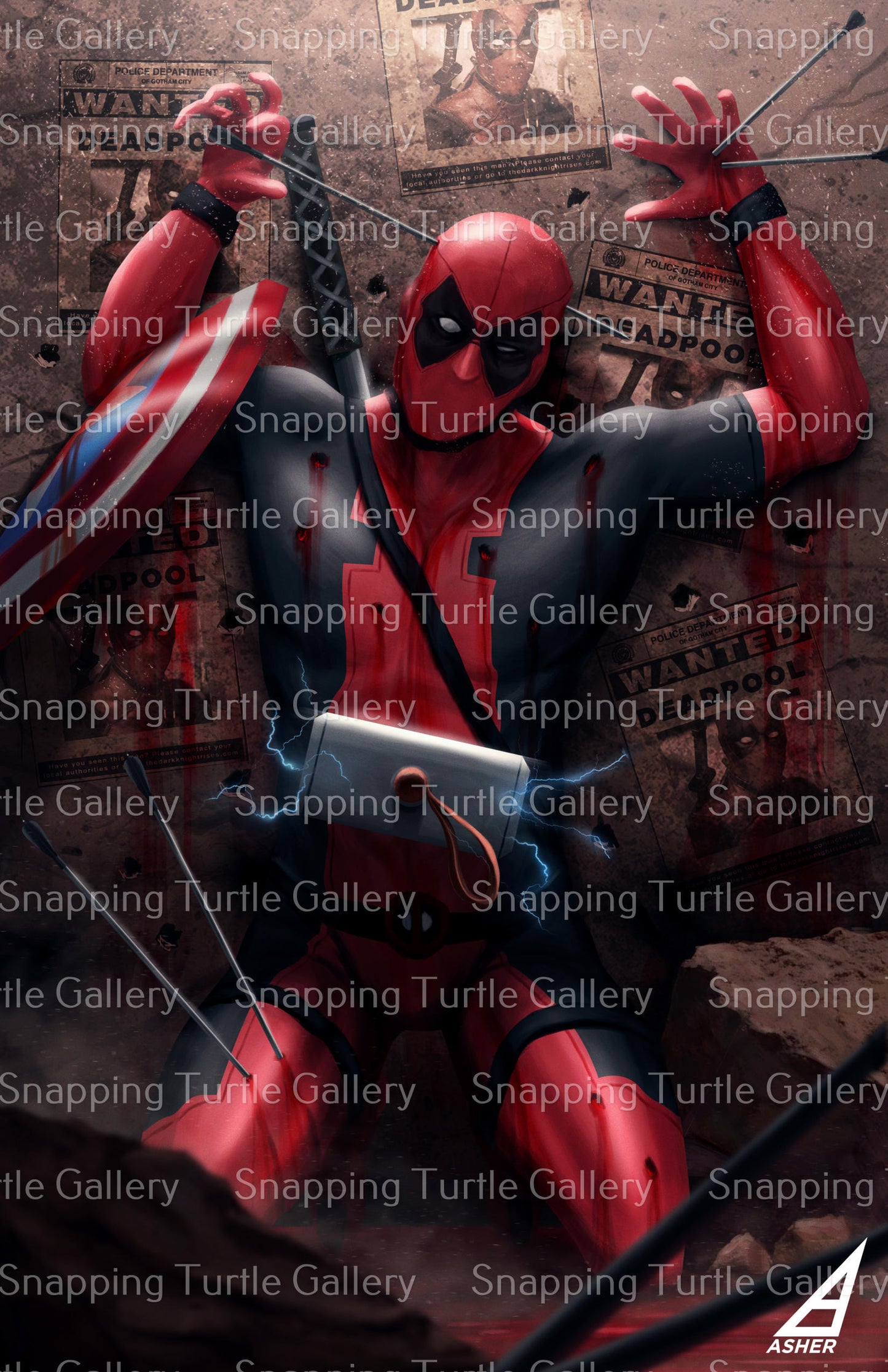 Avengers Vs Deadpool Wall Art