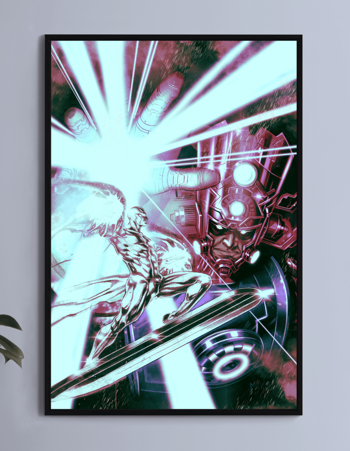 Galactus and his Herald the Silver Surfer Wall Art