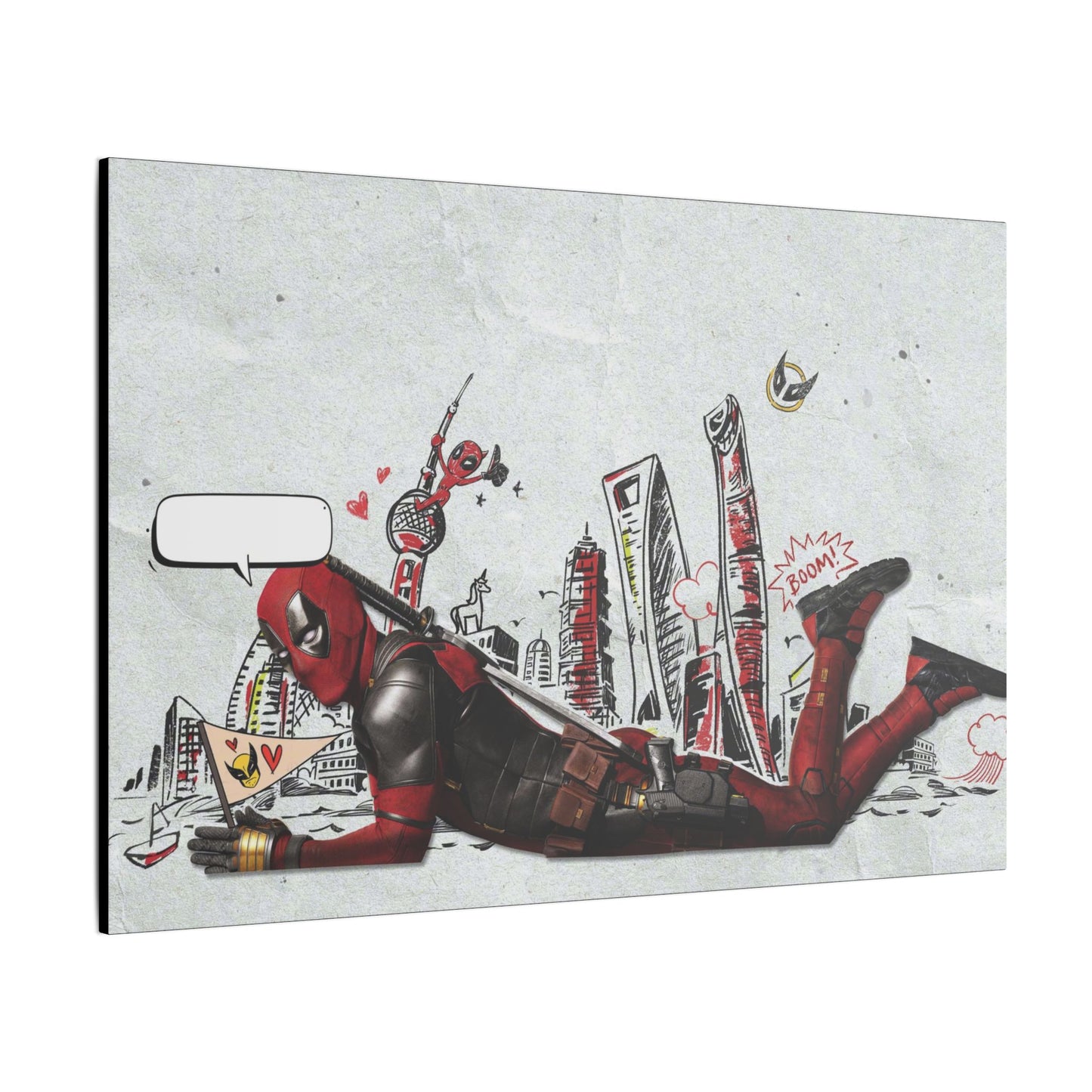 "Deadpool Limited Edition Art Print on premium canvas, acrylic, and metal – front view featuring bold Deadpool design"