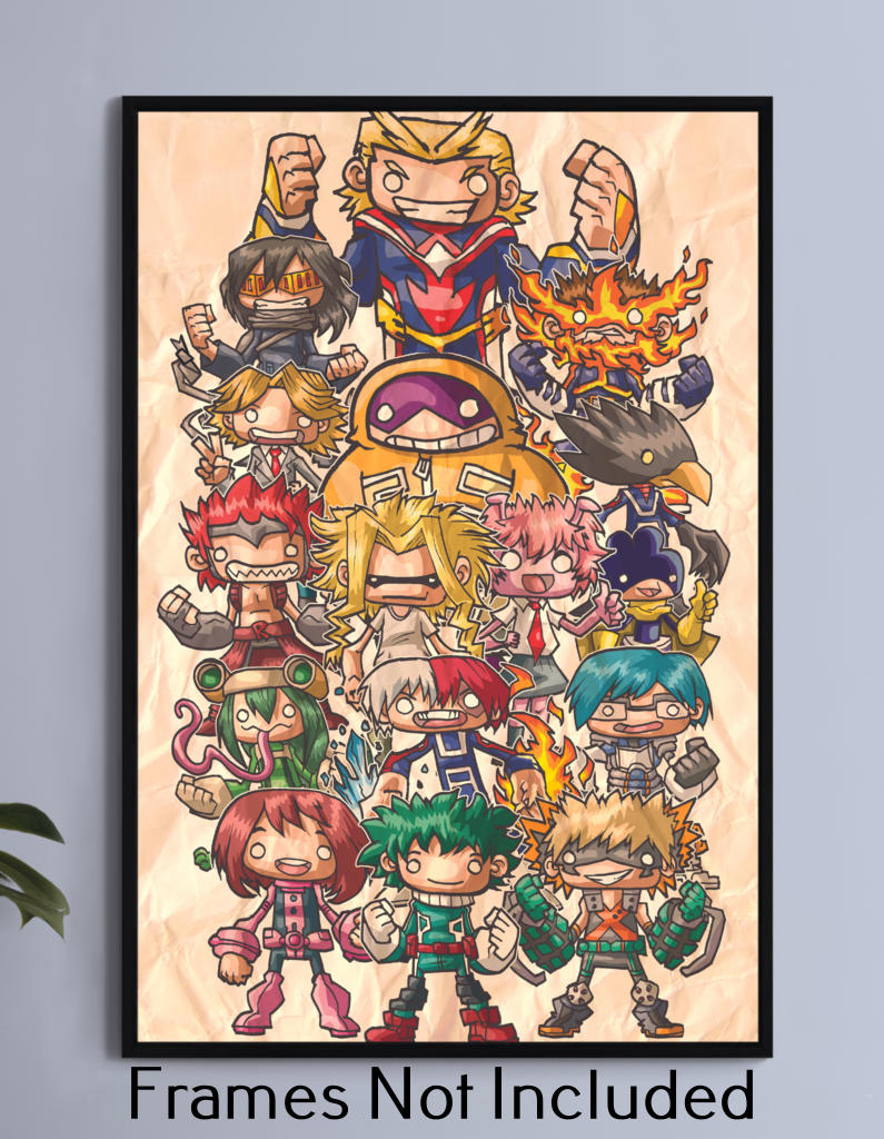 Class 1A My hero Academia Chibi Wall Art