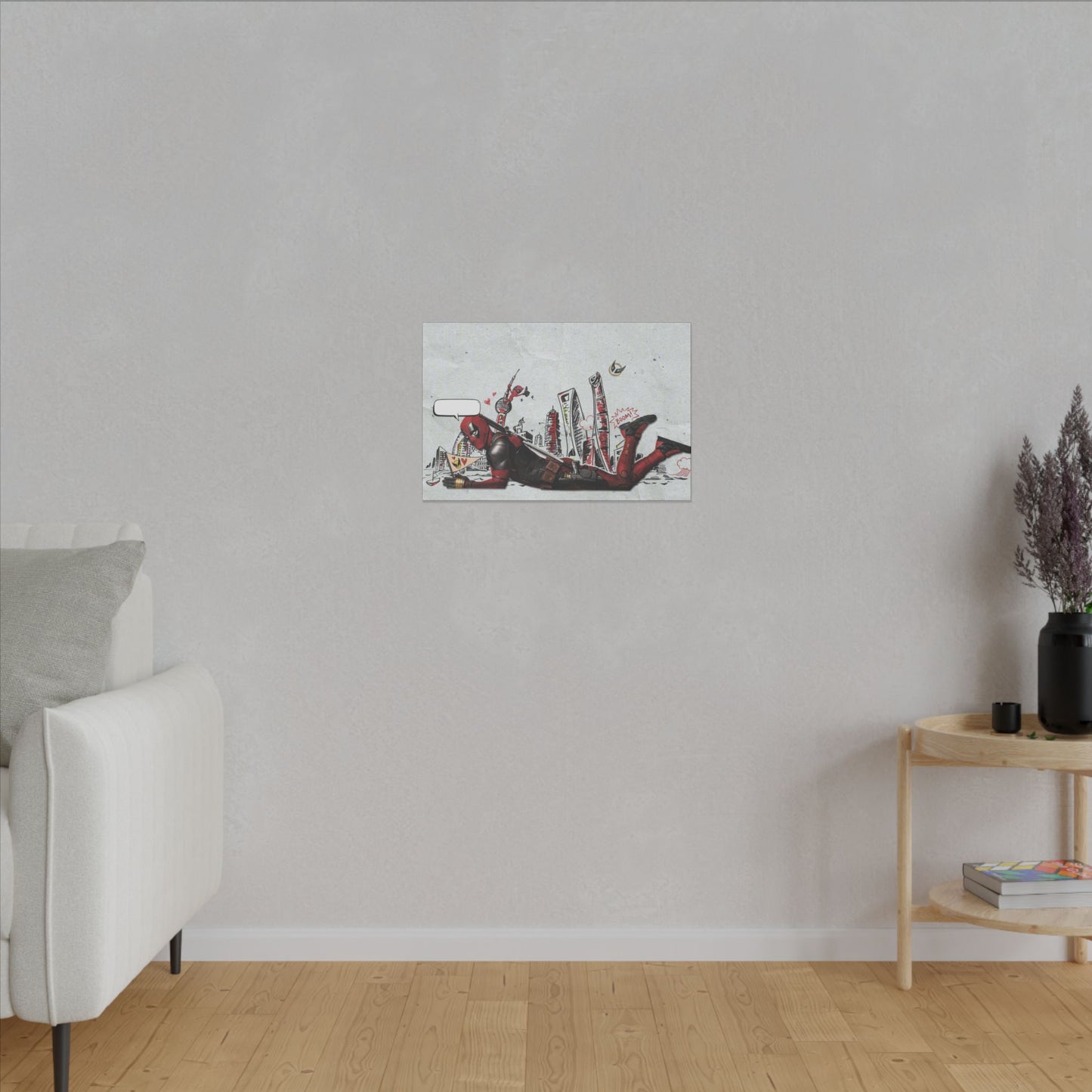 "Deadpool Limited Edition Art Print on premium canvas, acrylic, and metal – front view featuring bold Deadpool design"