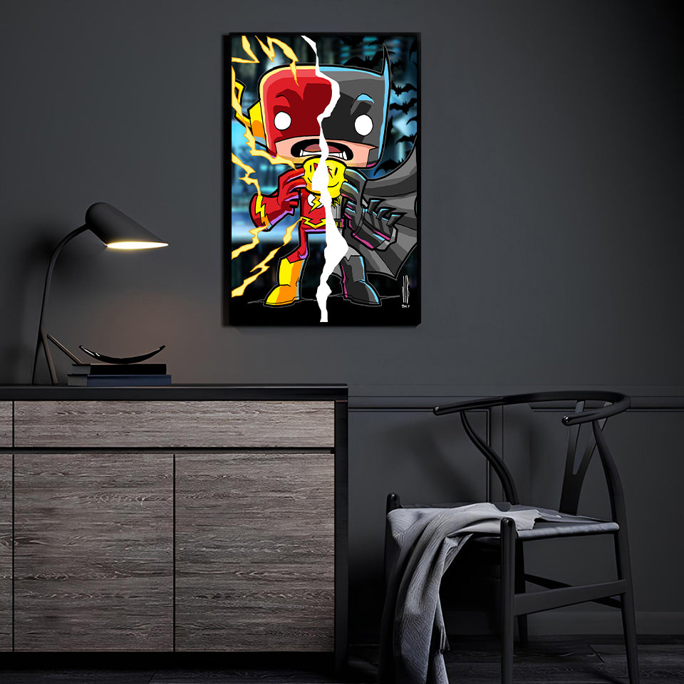 Batman Flash Chibi Wall Art