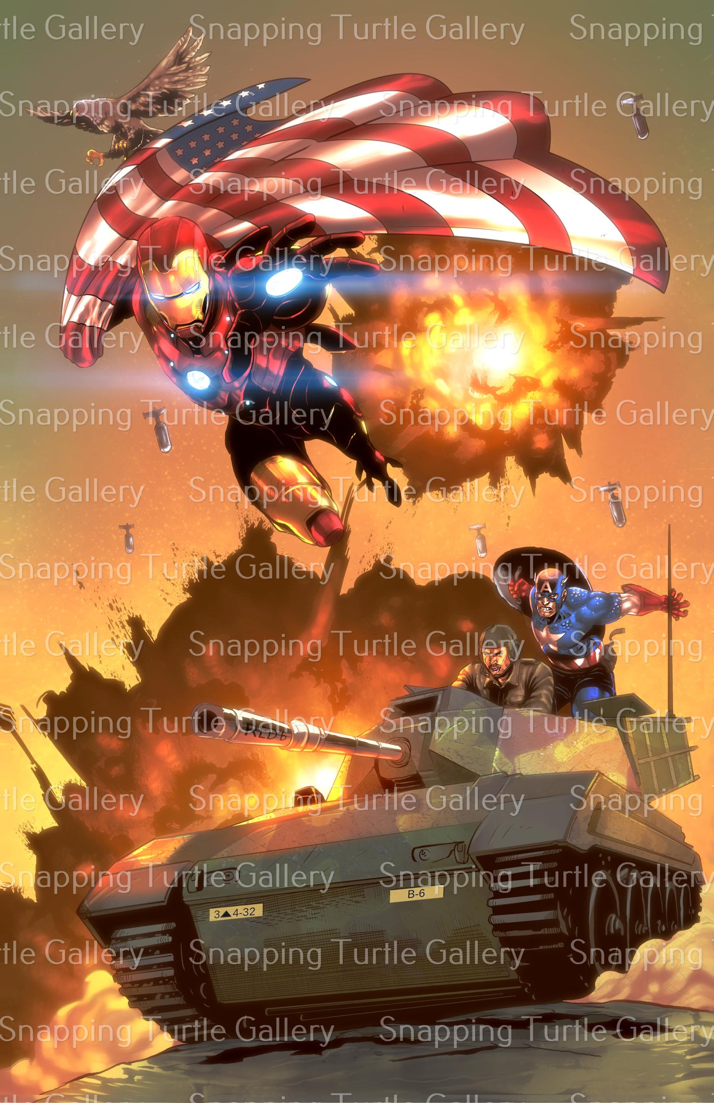 Captain America and IronMan Wall Art