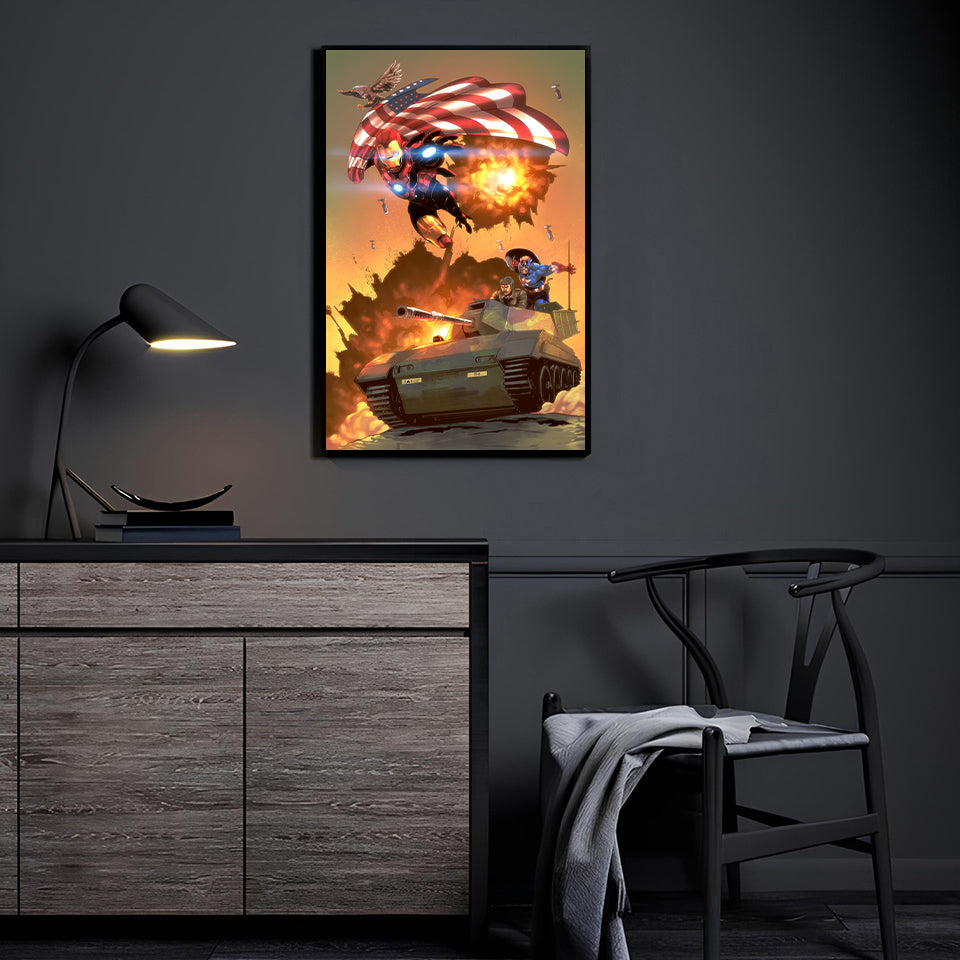 Captain America and IronMan Wall Art