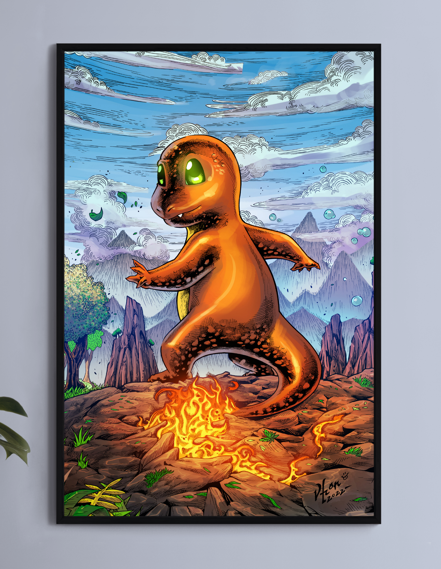 Flames of Charmander Wall Art
