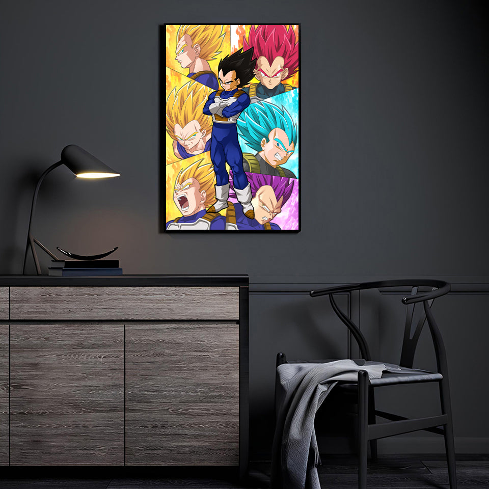 Transformations of Vegeta Wall Art