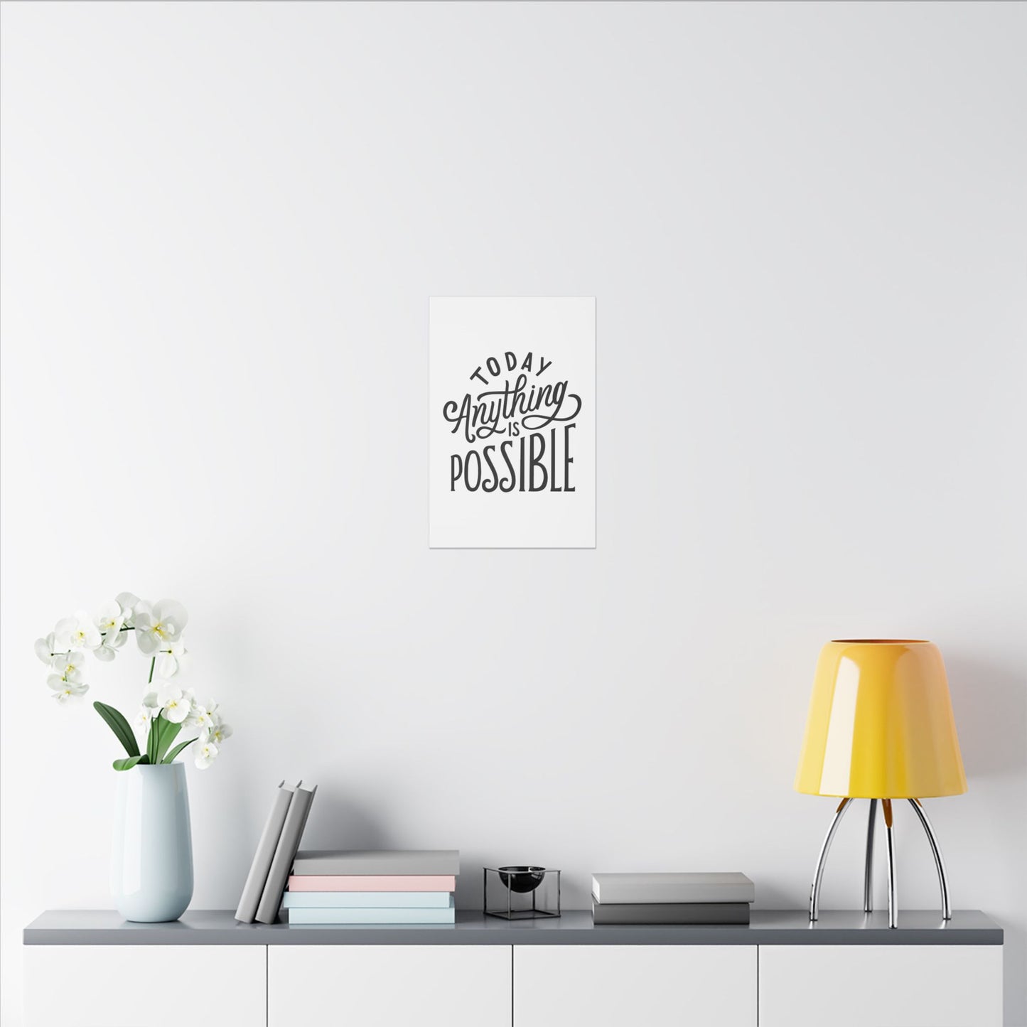 "Today Anything Is Possible Inspirational Wall Art on premium canvas, acrylic, and metal – front view"