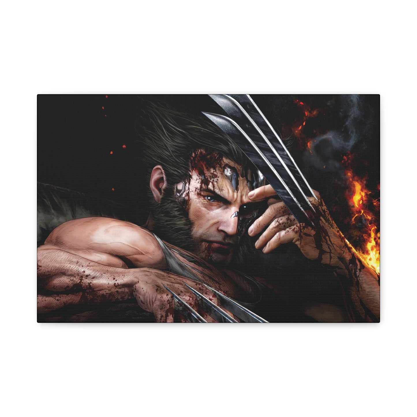 Unleash the rage of Adamantium Fury, a powerful Wolverine with claws out wall print. Available on canvas, acrylic & metal. Shop now at STG Collection!