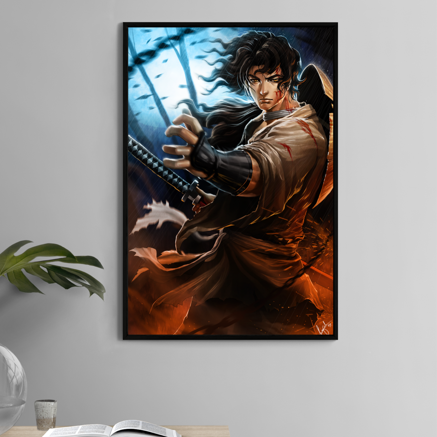 Jubei Kibagami 11x17 Ninja Scroll Anime Print by Ceasar – Storm-Forged Warrior Wall Art