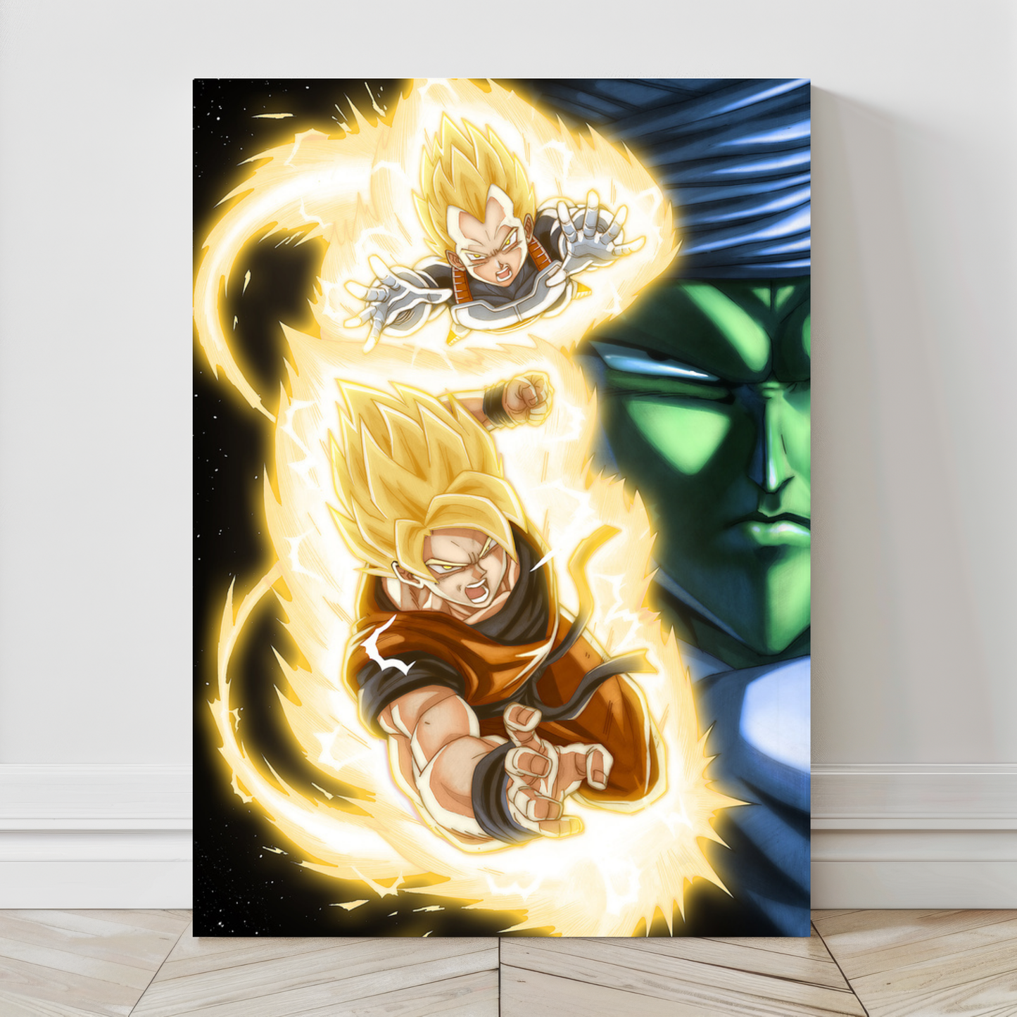 Goku Vegeta combo power scene – 24x36 large canvas DBZ artwork by Ryan Pasibe