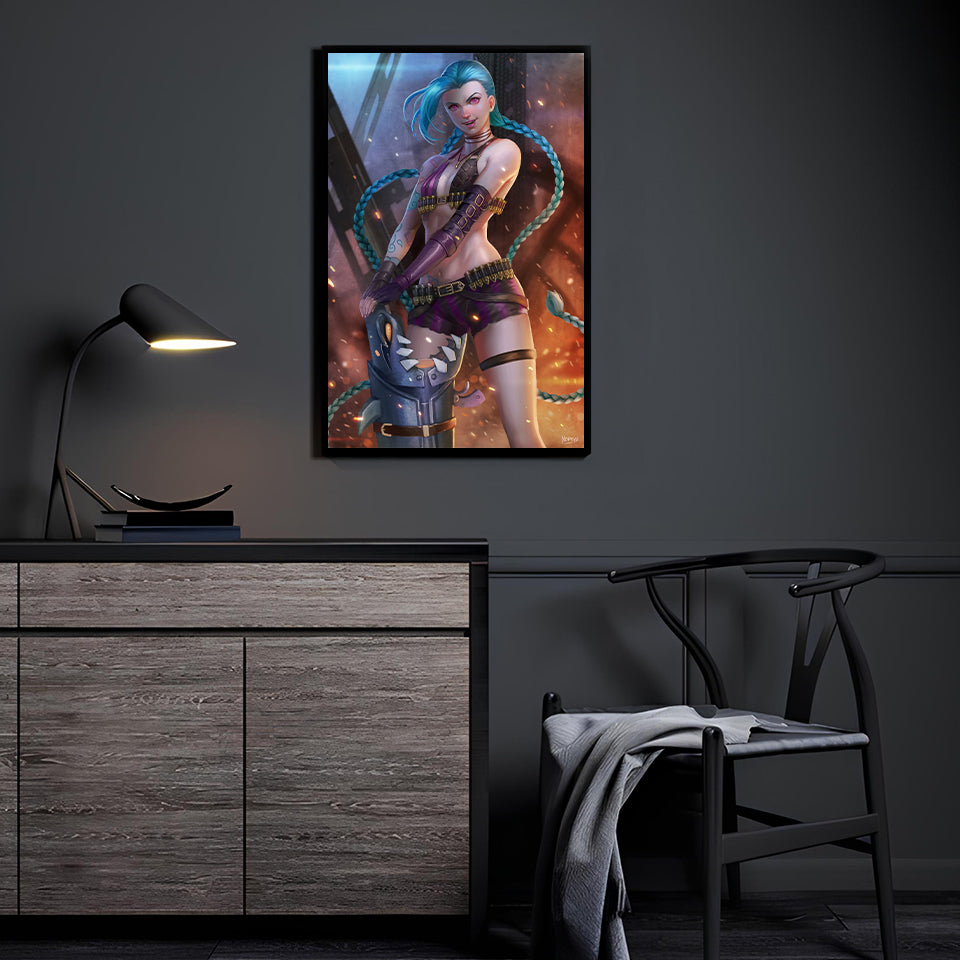 Chaotic Firebrand Wall Art Room Mockup – Jinx by Nopeys