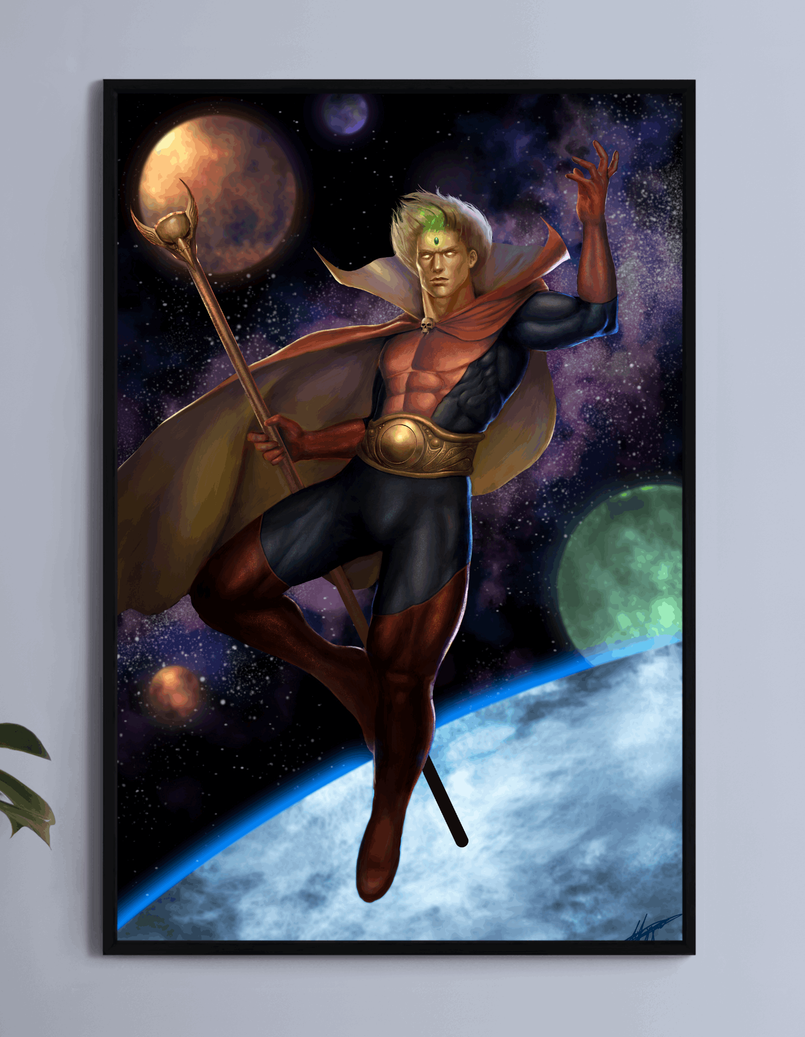 Cosmic Ascendant Wall Art Poster Print – Adam Warlock by Daphne Gragera