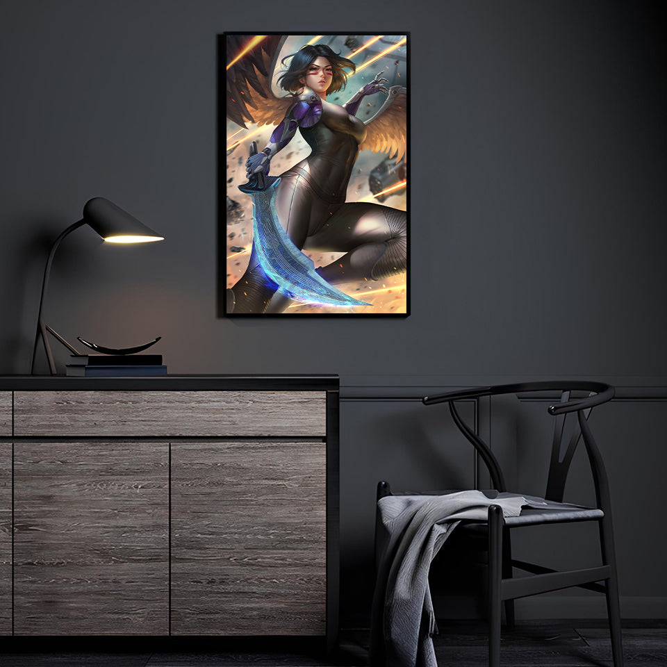 Cyber Seraph Wall Art Room Mockup – Battle Angel Alita by Nopeys