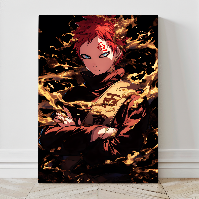24x36 canvas artwork of Gaara from Naruto controlling sand – Snapping Turtle Gallery