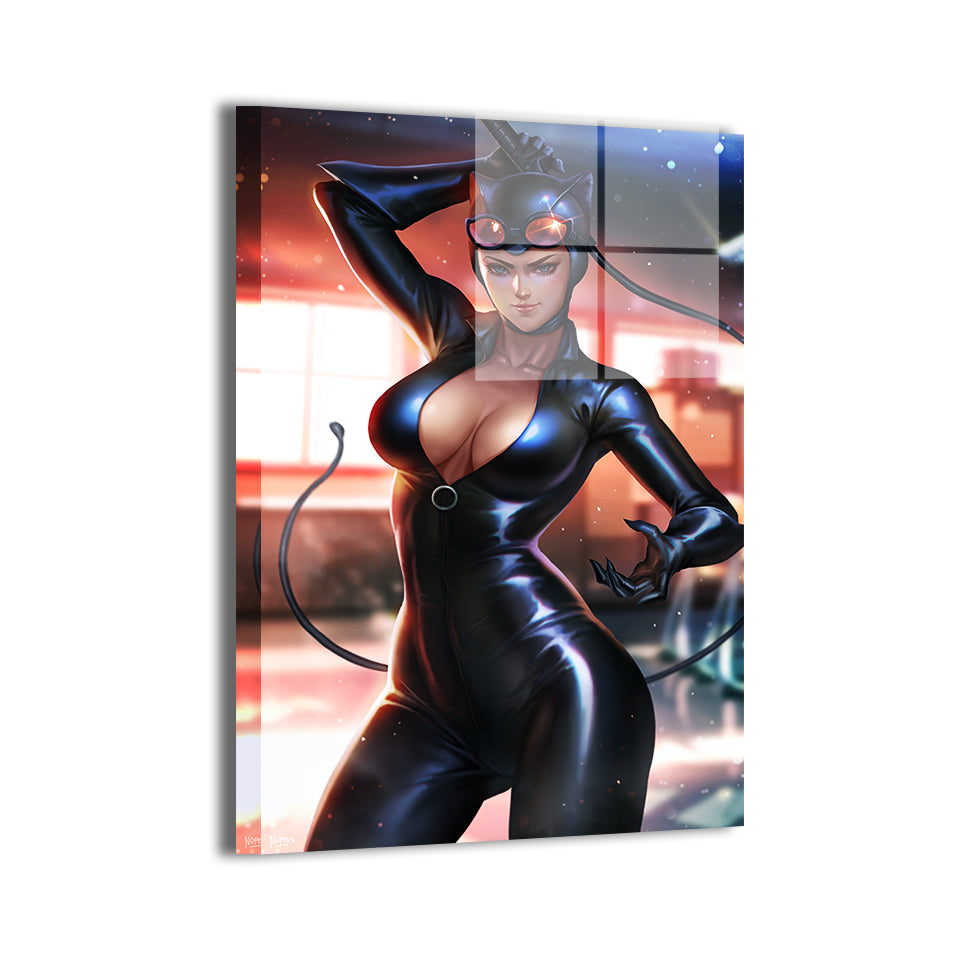 Feline Shadows Wall Art Metal Print – Catwoman by Nopeys