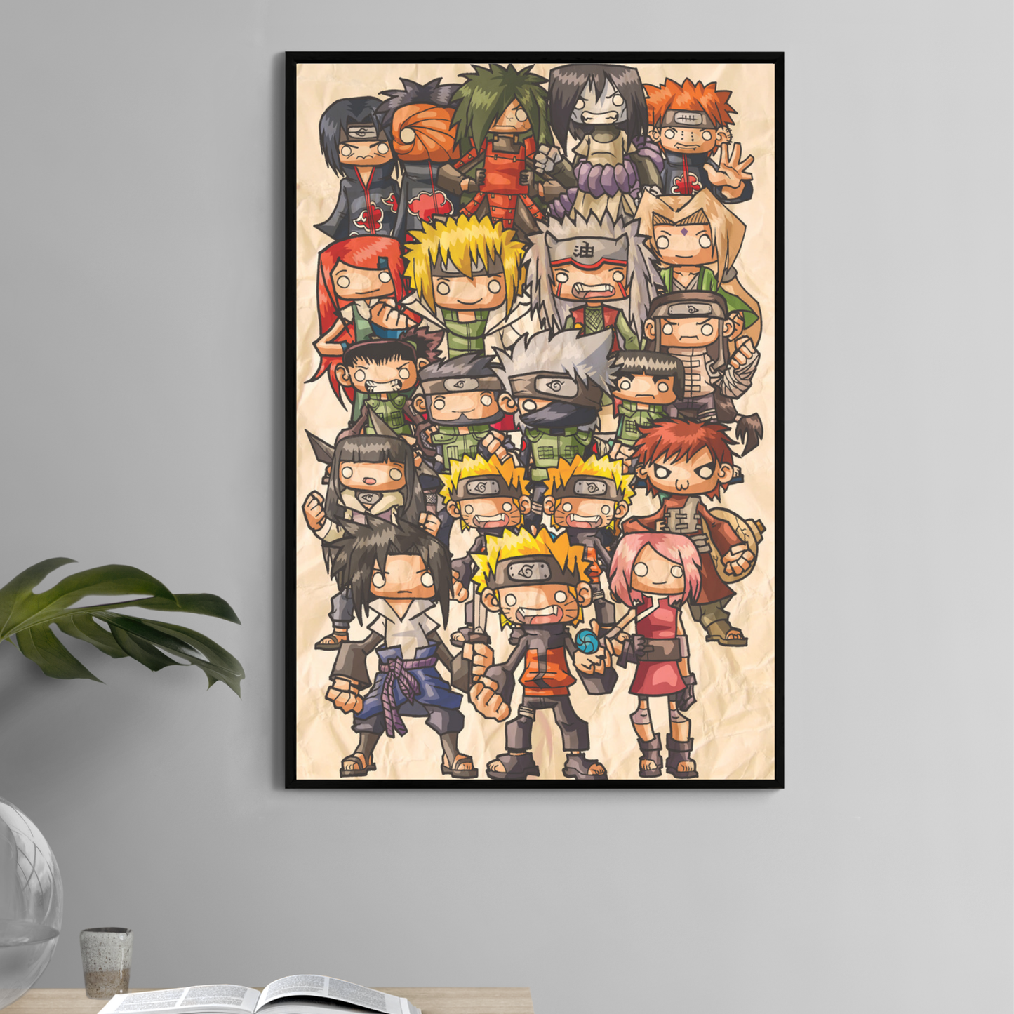 11x17 Naruto chibi print with full cast drawn by Jeff Benitez