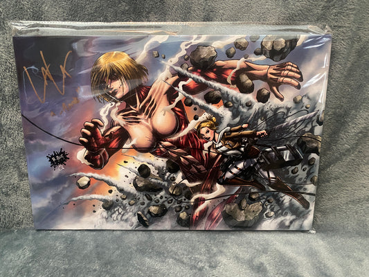 Female Titan Annie 12x18 Canvas signed by Lauren Landa - Snapping Turtle Gallery